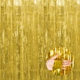 thumbnail image 6 of Gold Fringe Curtain Foil Backdrop Curtain 2PCS 3.3x8.2Ft Party Streamers Metallic Tinsel for Birthday Wedding Engagement Baby Shower Bachelorette Christmas Holiday Celebration Party Decorations, 6 of 8