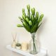 thumbnail image 1 of Ramo de flores artificiales de margaritas con vegetación – Flores artificiales de seda para decoraciones de boda, decoración del hogar, centros de mesa y arreglos de suelo, 1 of 6