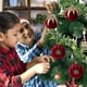 thumbnail image 4 of 8cm Flocking Pearl Painted Balls Christmas Painted Balls Red Flocking Christmas Balls Christmas Tree Decoration Hanging Balls Christmas Window Decoration, 4 of 6