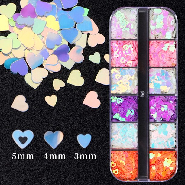 Juego de Herramientas de lentejuelas para decoración de uñas, accesorios de manicura, Escama de corazón de amor, rebanada de arcilla roja rosa, suministros de decoración de uñas de San Valentín, nuevo