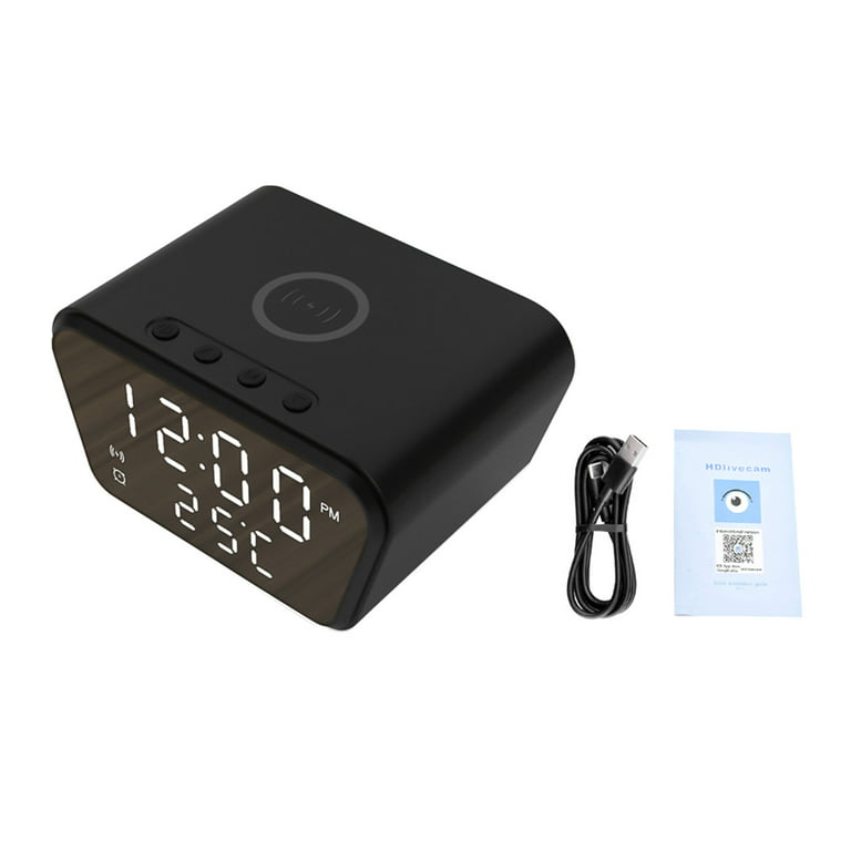 Indoors Thermometer Wifi Mini Camera With Dual Alarm Clock Motion Detection  HD 1080P Home Video Surveillance Clock Baby Monitor - AliExpress