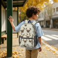 thumbnail image 6 of Pug Head Beige Pattern 17" School Backpacks for Teens,Waterproof Oxford Fabric,S-Shape Padded Straps for School,Travel,Hiking,Camping, 6 of 6