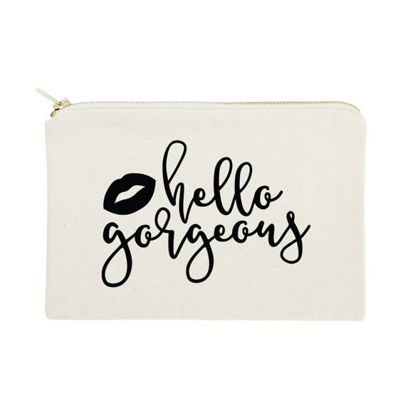 Hello Gorgeous Cotton Canvas Cosmetic Bag