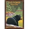 thumbnail image 1 of Old Forge, New York, Black Bear in Forest (12x18 Wall Art Poster, Room Decor), 1 of 3