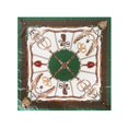 thumbnail image 6 of Women's Satin Square Scarf Chain Print Smooth Head Wrap Large Bandana Neckerchief Casual Festival Gifts Green 90cm, 6 of 6
