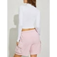 thumbnail image 3 of Womens Full Zip Cropped Workout Jacket Slim Fit - Athletic Yoga Tops with Thumb Holes White XXL, 3 of 6
