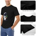 thumbnail image 6 of Hanmun Men's Astronaut Short Sleeve T-Shirts Cotton Round Crew Neck Moisture Wicking Black USA, 6 of 9