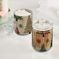 thumbnail image 5 of Christmas Trees with Plaid Red Green Snowflake Translucent Plastic Cans Storage Canisters with Lid Set of 2, 5 of 7