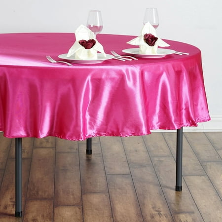 

BalsaCircle 90 Fuchsia Round Satin Tablecloth Table Covers Reception Catering Table Linens
