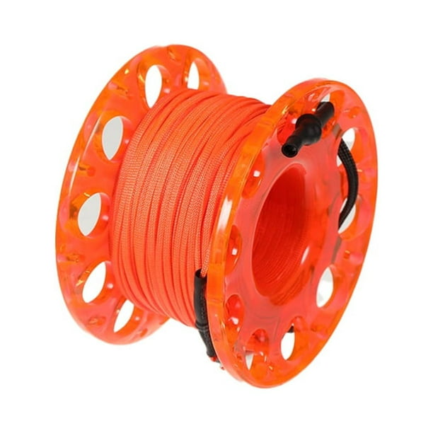 Greeniant Carrete de dedo de 30M, carrete de buceo de plástico transparente, carretes anticorrosión de alta resistencia, carretes para buceo en Deportes acuáticos Naranja