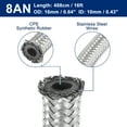 thumbnail image 3 of AN8 1/2" 16ft CPE Fuel Line Hose Stainless Steel Car Engines Braided Tube, 3 of 7