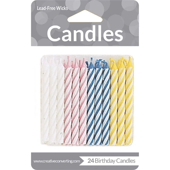 288/Case Bulk Assorted Striped Candles