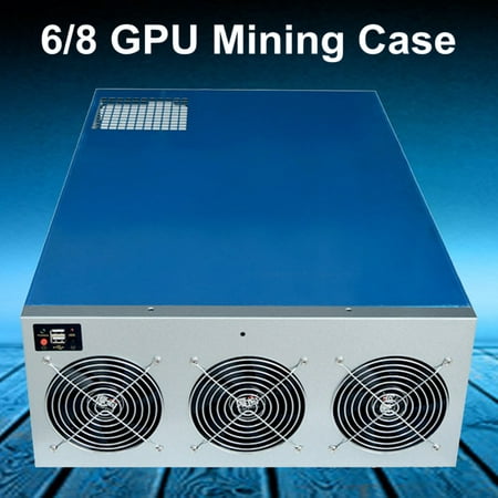 6/8 GPU Graphics Mining Miner Rig Case Frame 6 Fan Dual Power BTC ETH (Best Cpu For Gpu Mining)