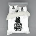 thumbnail image 2 of Ambesonne Tropical Bedding Set 3 Pcs, Pineapple Hawaii Fruit, Twin XL, Black and White, 2 of 3