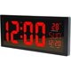 thumbnail image 1 of Brillar Reloj de pared digital LED, reloj despertador silencioso grande con calendario de hora, fecha y temperatura, para colgar o en la mesa, para el hogar, oficina, dormitorio, gimnasios,, 1 of 5
