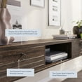 thumbnail image 3 of BELLEZE Modern Floating Wall Mounted 63 Inch TV Console With Built-In Shelf & Compartments, Space Saving Decorative Contemporary Media Storage, For Up To 100lbs - Langston (Espresso), 3 of 7