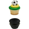 SOCCER Cupcake And Liners - Soccer Cupcake Rings With Coordinating Black Baking Cups - Enough For 60 Cupcakes/The Whole Team!