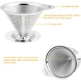 thumbnail image 2 of FOXAS Pour Over Coffee Dripper Filter, Reusable Stainless Steel Metal Pour Over Coffee Maker Cone,Paperless Permanent Coffee Strainer,Coffee Mesh Filters for 1-4 Cup with Base and Cleaning Brush, 2 of 8