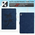 thumbnail image 2 of Allytechgroup Case for iPad Mini 7 (A17 Pro) 2024 (8.3 inch) with Stand/Pencil Holder/Card Pockets/Smart PU Leather Embossed Flower [Auto Wake/Sleep] Wallet Cover for iPad Mini 7th Generation,Blue, 2 of 10