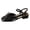Black, variant on YLYL Womens Sandals Bowknot Closed Square Toe Chunky Low Heel Dressy Casual Wedding Party Dress Shoes