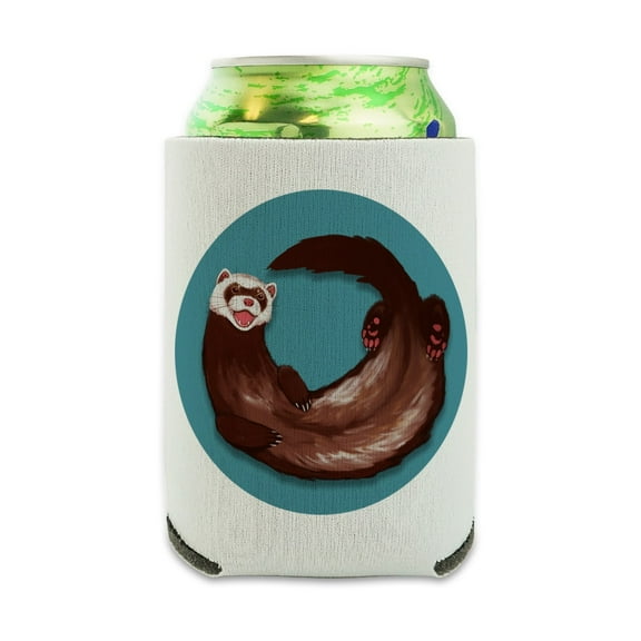 Happy Ferret Can Cooler - Drink Sleeve Hugger Collapsible Insulator - Beverage Insulated Holder