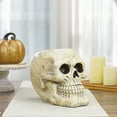 thumbnail image 2 of Northlight Skeleton Skull Halloween Decoration - 11" - Ivory and Black, 2 of 5