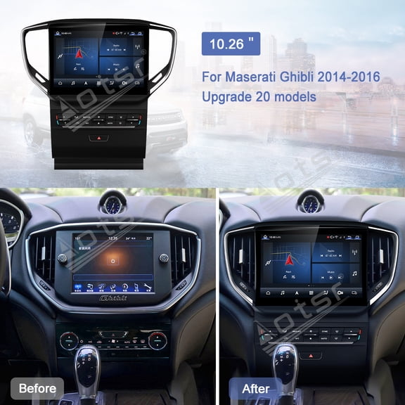 Aotsr Compatible with Maserati Ghibli 2014-2016 10.26 inch car radio, Android 13 GPS, lossless installation head unit