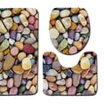 thumbnail image 4 of Juego de alfombras de baño con estampado de piedra 3D, alfombrillas de baño antideslizantes, alfombrillas decorativas para asiento de inodoro, alfombra 3 piezas Eigraketly JJ25267-04, 4 of 5
