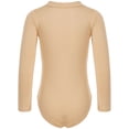 thumbnail image 2 of Sxiwei Kids Girls Long Sleeves Fleece Lined Ballet Dance Gymnastic Leotard Solid Color Bodysuit Mock Neck 150, 2 of 7