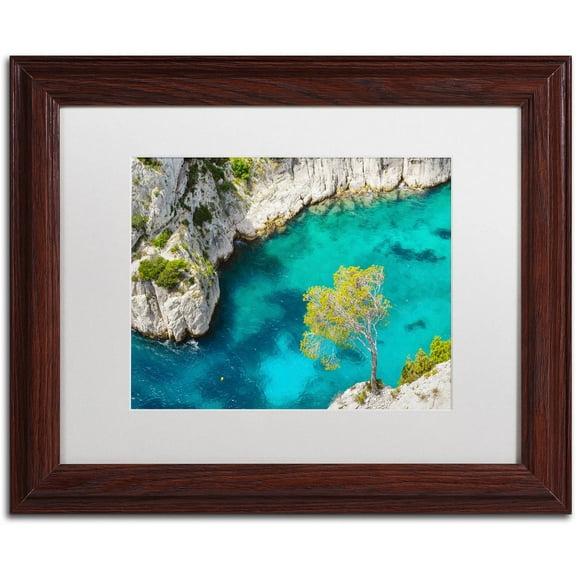 Trademark Fine Art "Turquoise Waters" Canvas Art by Michael Blanchette Photography White Matte, Wood Frame