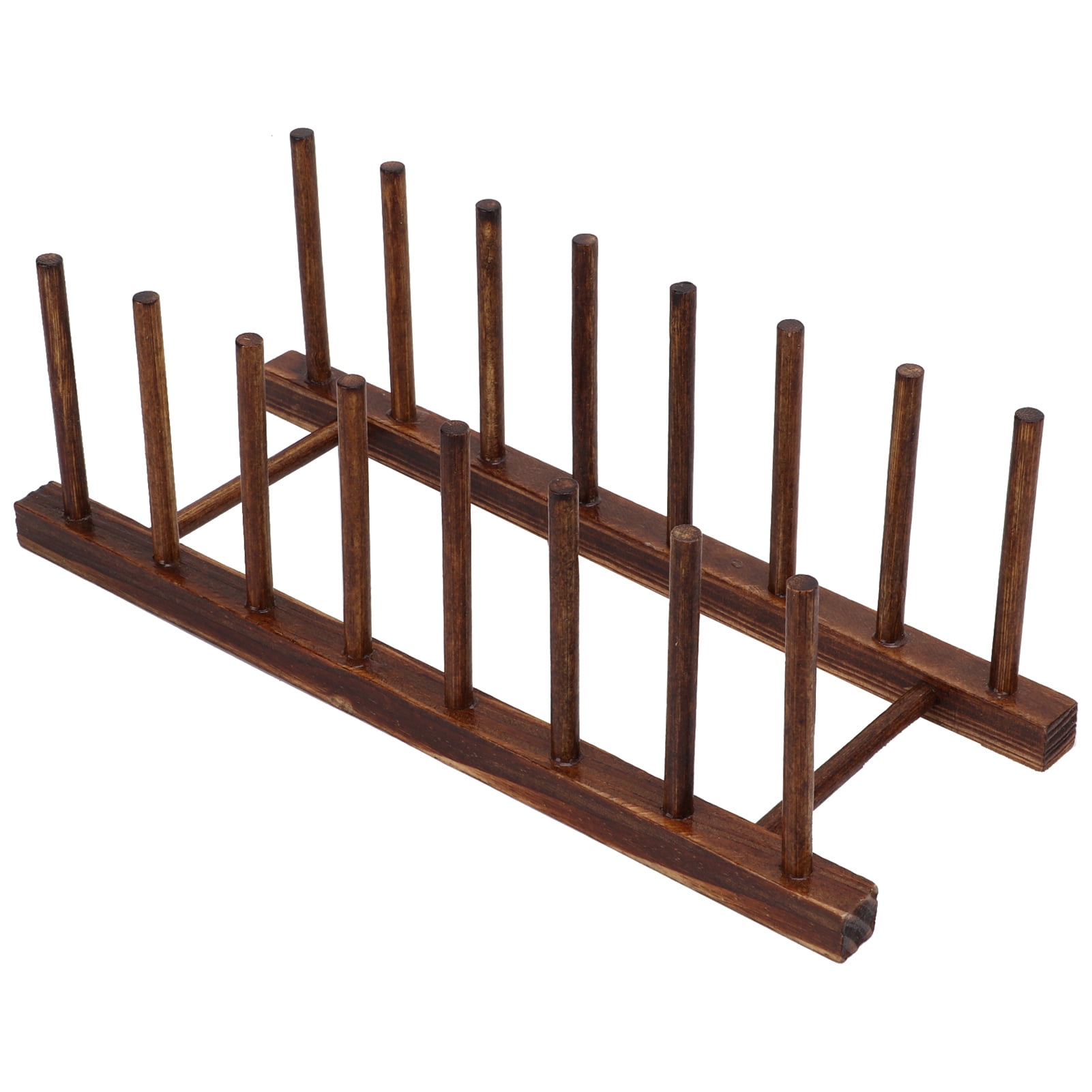 LYUMO Wooden Dish Rack,Drying Rack Wooden 8 Columns Foldable Dish Bowl ...