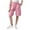 Pink, variant on JTSRKL Linen Bermuda Shorts for Girls Cute Knee Length Casual Button Side Slit Summer Cotton Capri Pants Lightweight Beach Shorts with Pockets Army Green 9-10 Years