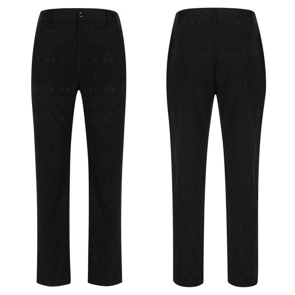 FcBaudy Full Length Pants Men Casual Pockets Zipper Button Vintage Pants-bottoms Trousers Men Polyester Pants