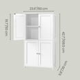 thumbnail image 3 of LEDREM Bathroom Storage Floor Cabinet Organizer with Adjustable Shelf 4 Magnetic Doors Freestanding for Small Spaces,White, 3 of 7