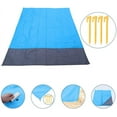 thumbnail image 4 of Large Beach Blanket Outdoor Picnic Floor Mat | Fast Dry Waterproof Parachute Nylon | Sand Proof Breathable | Family Size 79"x55" | 1 Carry Bag & 4 Stakes | Multi-Purpose Camping Travel Mat, 4 of 9