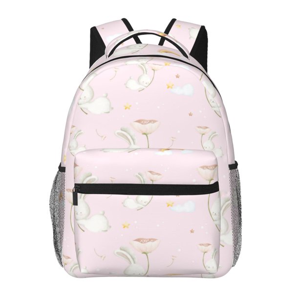 Disketp Rainboe And Rabbit Mochila Estampada para Hombre y Mujer – Mochila Ligera Clásica con Múltiples Bolsillos para Universidad, Trabajo y Viajes-One Size
