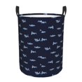 thumbnail image 1 of Balery Cute Shark Cesta de ropa redonda con asas, impermeable, independiente, para ropa, juguetes, dormitorio y familia-Small, 1 of 6