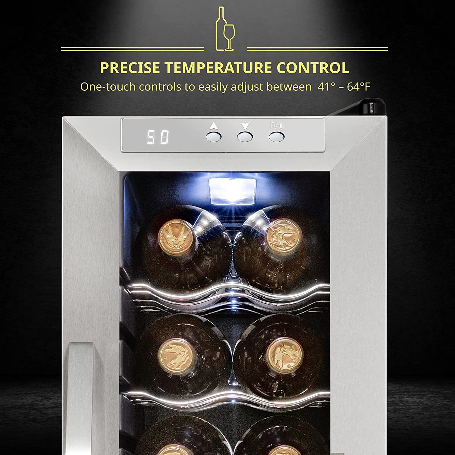 Schmecke 12-Bottle Beverage Cooler - Compact Wine & Drink Refrigerator