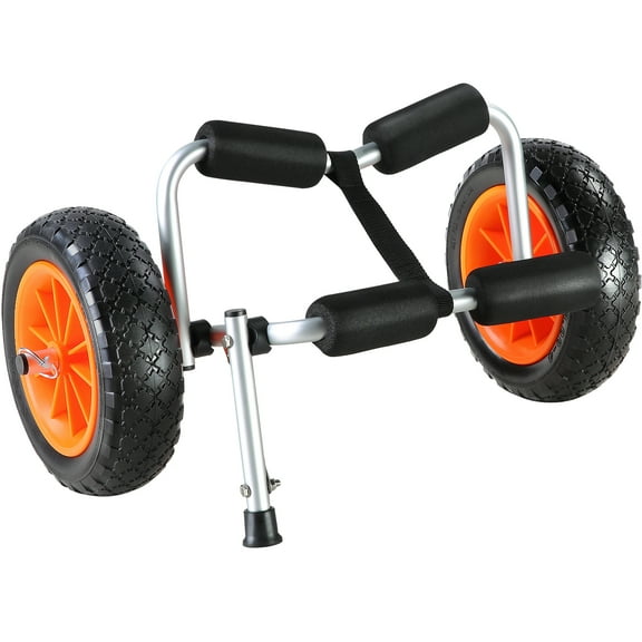 VEVOR Foldable Kayak Cart Canoe Boat Carrier 250lbs Load with 10'' Solid Tires