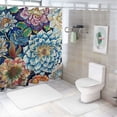 thumbnail image 7 of JEUXUS Home Bathtubs Bathroom Curtain Decoration Boho Vintage Mandala Flowers White, 7 of 7