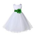 thumbnail image 3 of Ekidsbridal White Lime Tulle Rattail Edge Flower Girl Dress Christening Formal Evening Gown for Photoshoots 829T S, 3 of 3