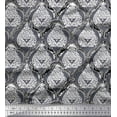 thumbnail image 1 of Soimoi Polyester Crepe Fabric Damask & Floral Block Print Fabric by The Yard 42 Inch Wide, 1 of 1