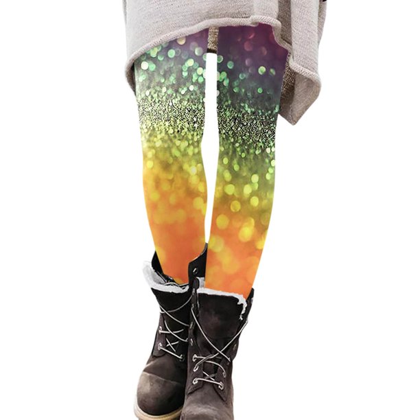Gibobby Leggings térmicos mujer Leggings con estampado de moda para mujer Leggings elásticos pantalones casuales botas pantalones(Naranja,G)
