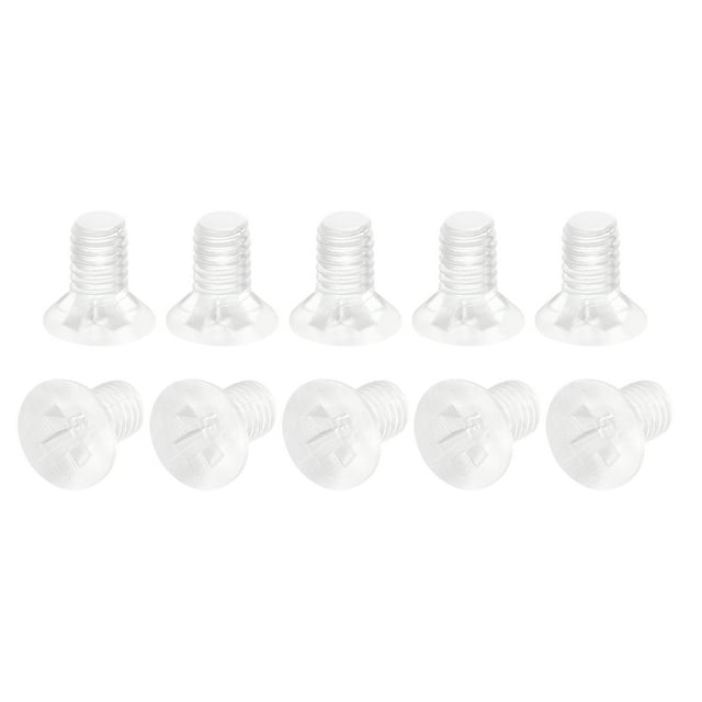 Unique Bargains M3x5mm Plastic Phillips Machine Screws, PC Flat Head Machine Bolts 10 Pack