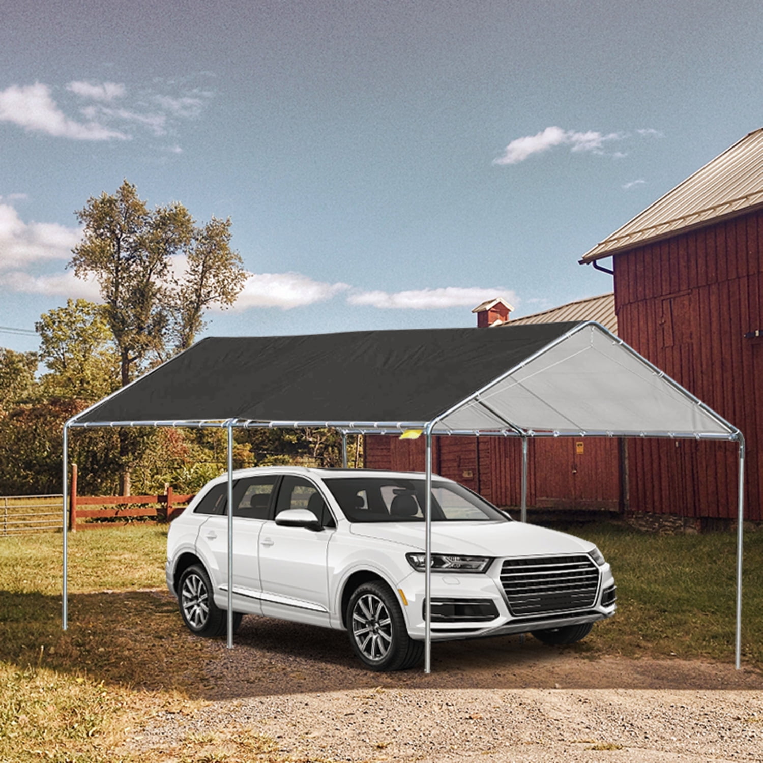 OPTUTUS 236 x 134 Inch Carport Replacement Canopy - Heavy-Duty Oxford Fabric Waterproof UV