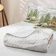 thumbnail image 4 of Manfei Kawaii Squirrel Twin Quilt Set,Cute Deer Twin Coverlet Set,Green,2-Piece, 4 of 7