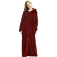 thumbnail image 1 of Choosebetter Womens Zip Up Robe Sweatshirt Robe Long Hooded Robe Floor Length Bathrobe Long Sleeve House Coat Lounger with Pockets, 1 of 5