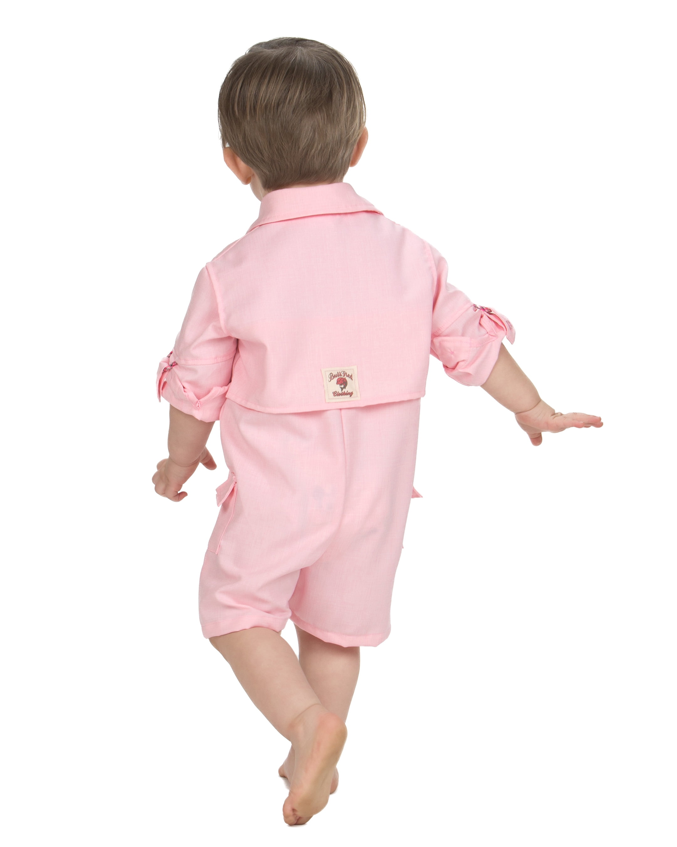 BullRed Baby Vented One Piece Fishing Shortall Romper w/ Snap Closure (6 Solid Colors)