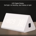 thumbnail image 4 of Wooden Alarm Clock with LED Digits, 11 Alarm Tones, MDF & ABS Material, Voice Control & Weekend Alarm Function for Bedroom, Bedside LED Clock, Temperature & Date Display, 4 of 7