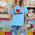 thumbnail image 2 of AQUARIVE T-Shirts à Manches Courtes pour Femmes, Impression Tendance, Col Rond, Coton Confortable, Été, Décontracté, Bleu Clair P, 2 of 5
